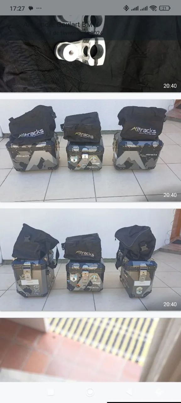 Kit malas ou baús da marca Attracks para  moto BMW GS 850 adv e outras.