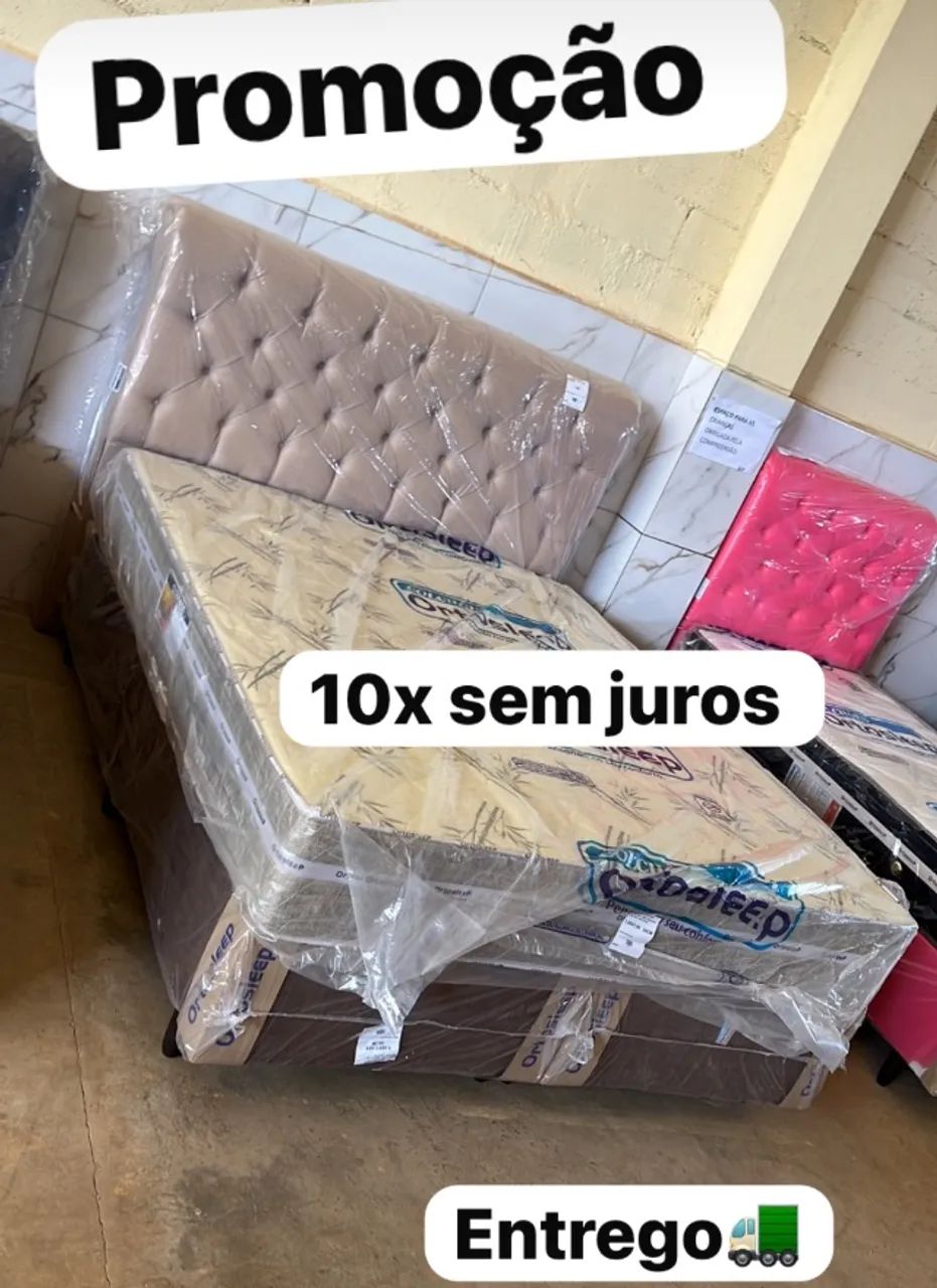 Cama box Queen e colchão e base