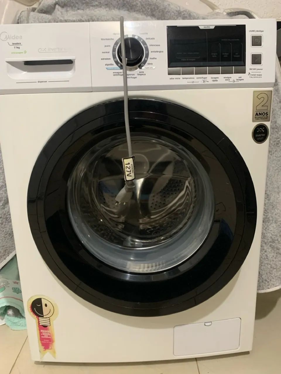 MÁQUINA PARA ARRUMAR - Máquina de Lavar Midea 11kg - Inverter Smart 
