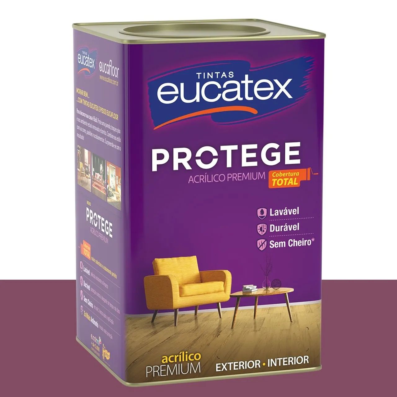 Tinta Acrílica Acetinada Eucatex Açaí 16 L - Foto 2