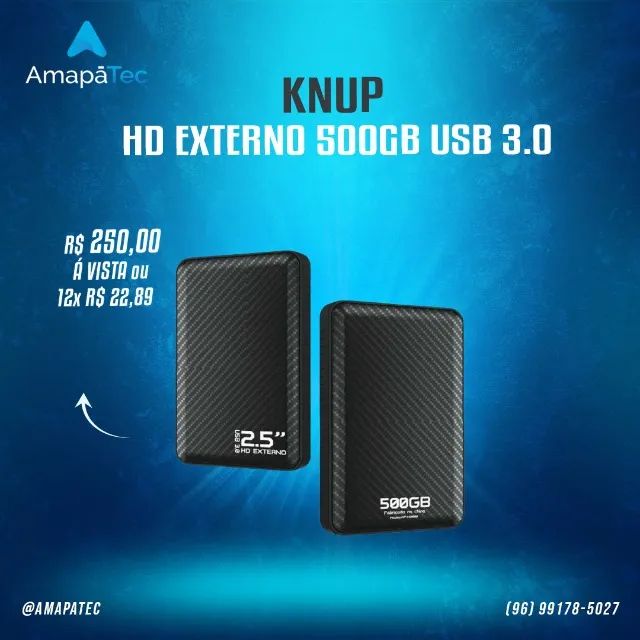 HD Externo 500GB 2.5 Polegadas para Armazenamento Knup