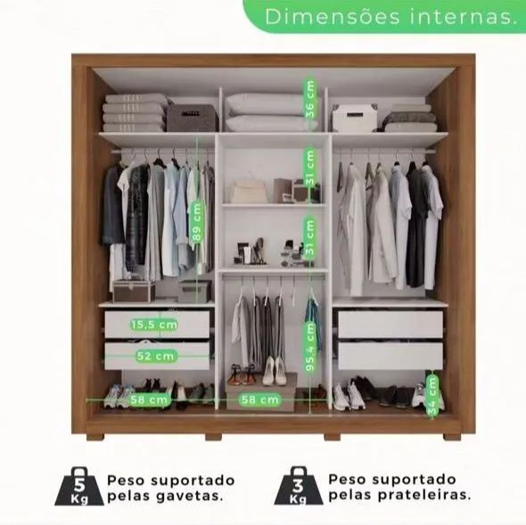Guarda-roupa Casal com Espelho novo - Foto 2