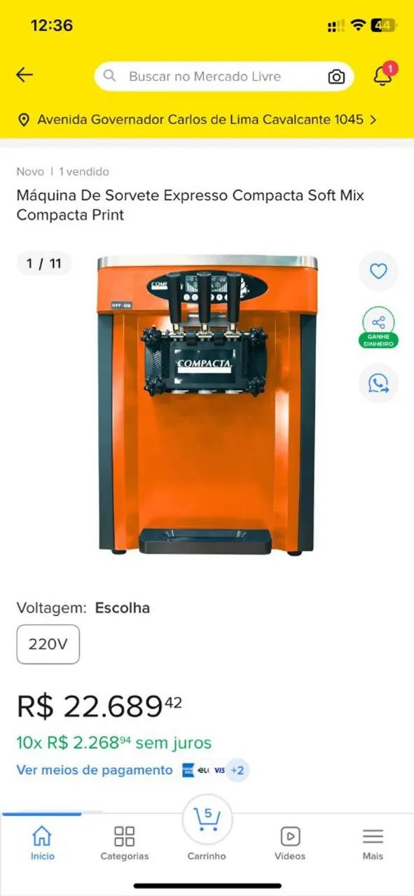 MÁQUINA DE SORVETE COMPACTA PRINT - Foto 4