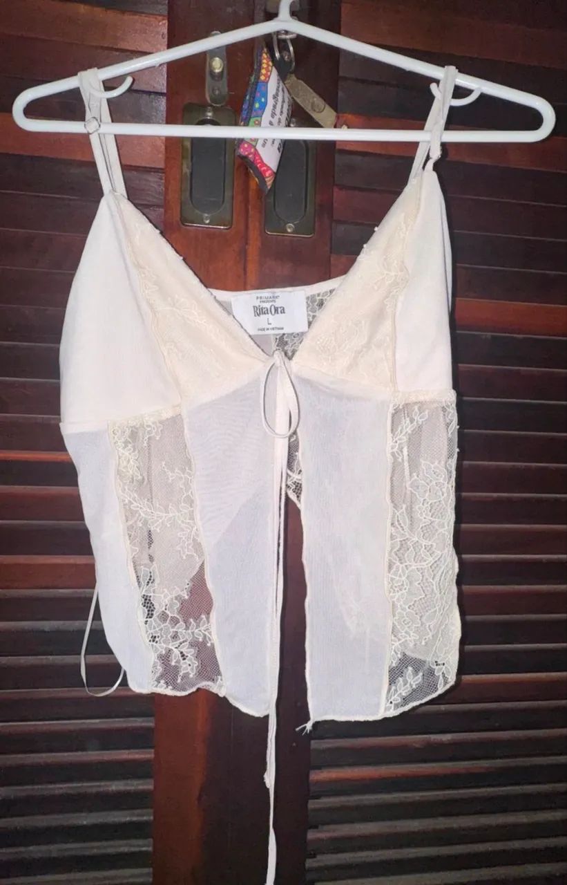 top primark rita ora branco renda G - Foto 3