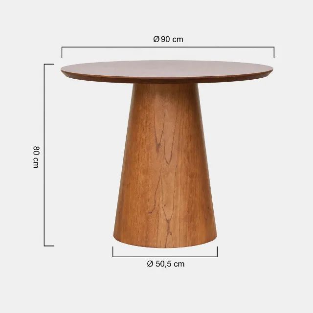 Mesa de Jantar Decorise Base Cone Cinamomo Ø90 Seminova - Foto 2