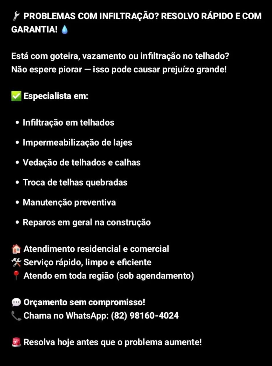 Leia aqui - Chuvas fortes, vazou? Resolvo