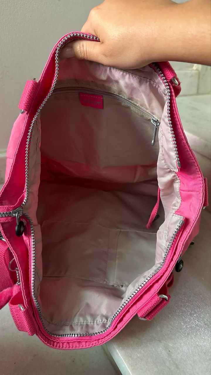 Bolsa Kipling Rosa Grande Original - Foto 4