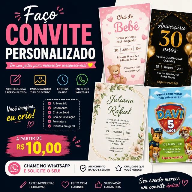 CONVITES DIGITAIS PERSONALIZADOS