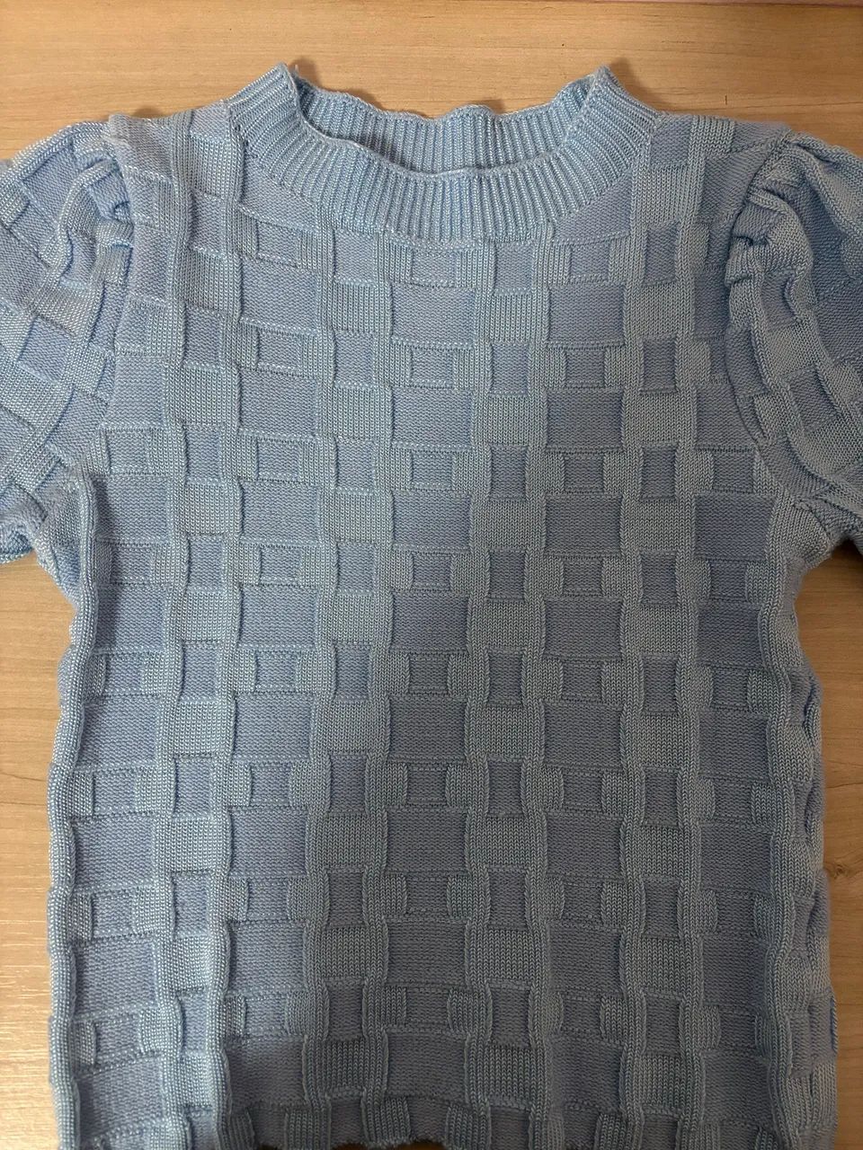 Blusa de tricot nova cor azul claro P - Foto 4