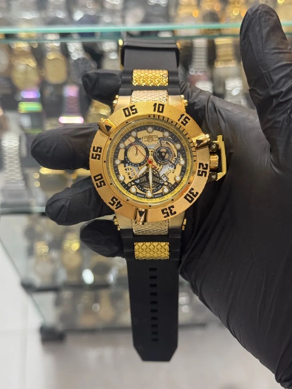 Relógio invicta pulseira de borracha prova dagua 