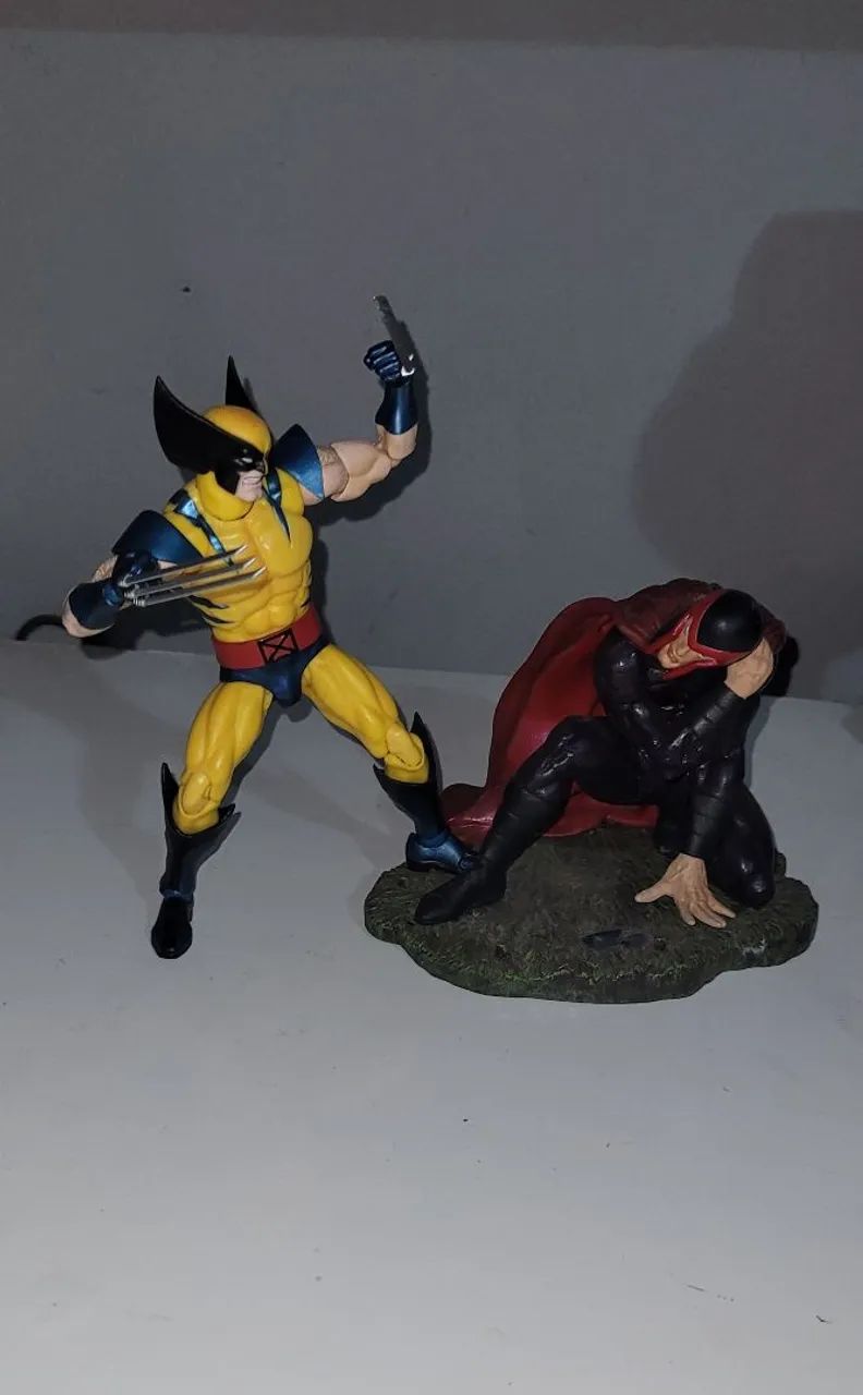 2 bonecos wolverine e magneto action figure xmen mutantes
