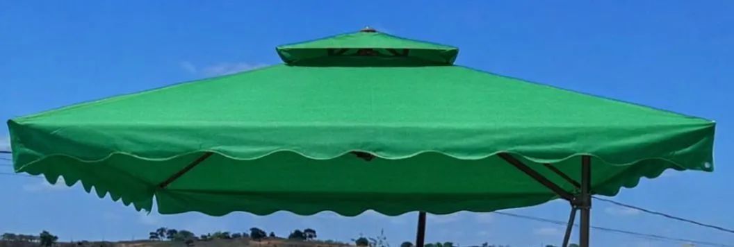 Guarda sol umbrelone 2.5m ou 2.2m vinho ,branco marrom e verde  - Foto 5