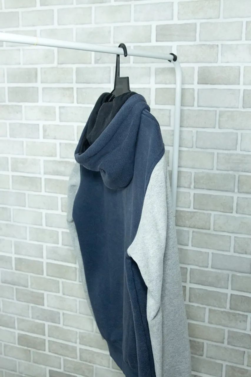 Blusa de Moletom Perfect Wave Azul e Cinza - Foto 3