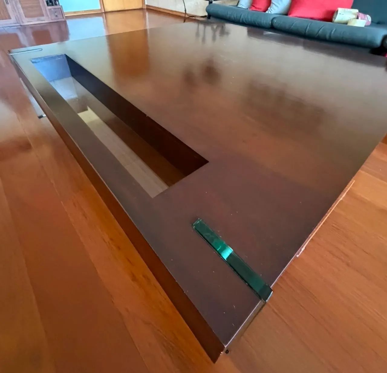 Mesa de Centro Madeira Maciça com Vidro