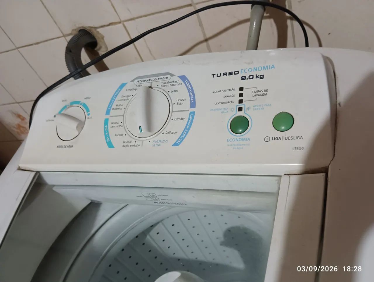 Máquina de lavar Eletrolux LTE09 9kg com defeito simples. - Foto 4