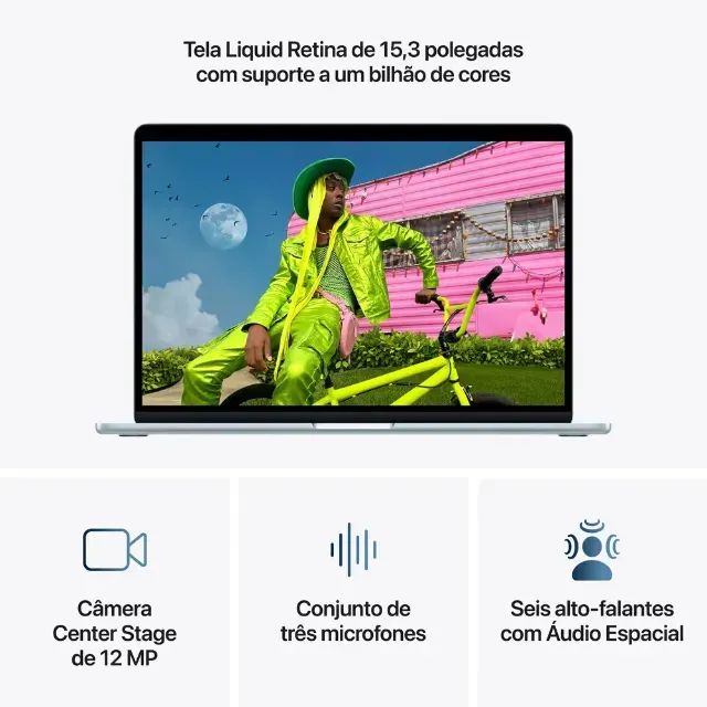 MacBook Air de 15 polegadas: Chip M5 Neural Engine de 24 núcleos, 1TB - Céu Azul - Foto 5