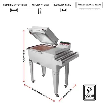  Seladora Conjugada Em L Semi-Automatica Termoencolhivel 40X40 220V - Foto 2