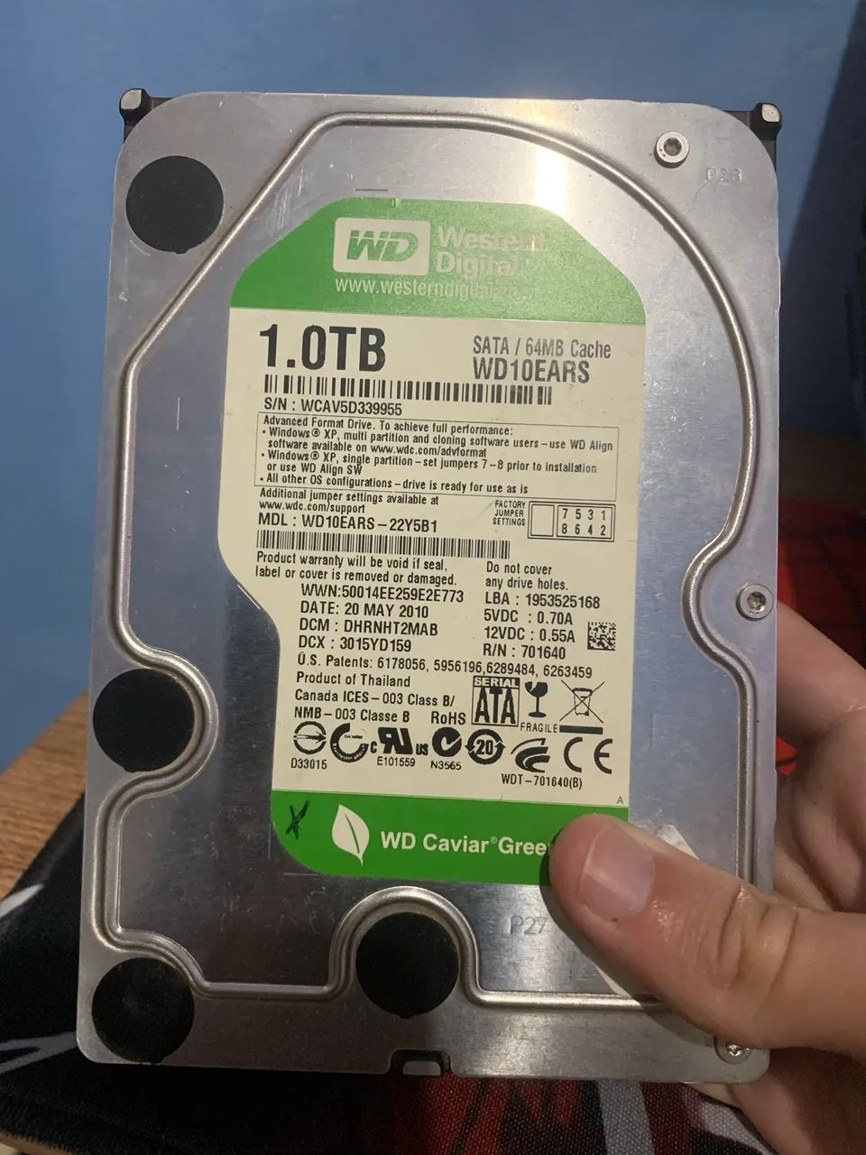 HD 1.0TB SATA/ 64MB Cache Western Digital