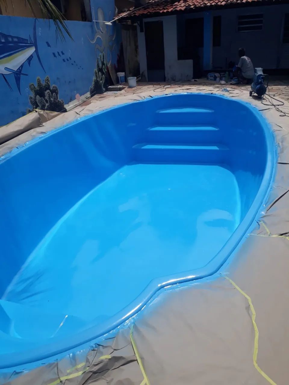 Trabalho com reforma de piscina