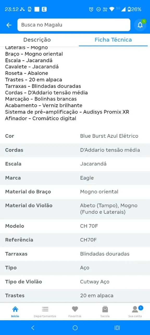 Violão Eagle Azul  - Foto 2