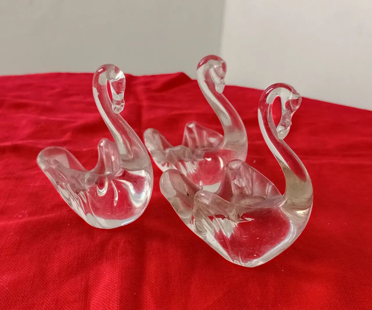 2 CISNES bibelô em vidro