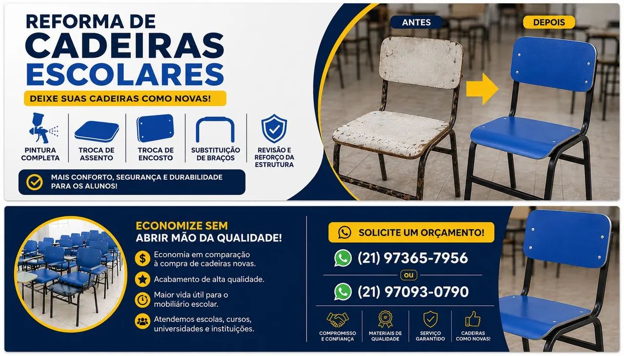 REFORMA DE CADEIRA ESCOLAR  - Foto 2