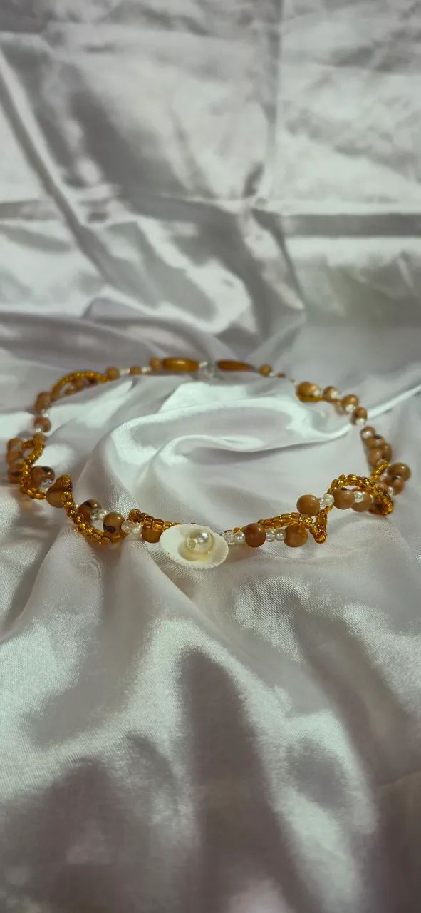 Colar mariposa concha amarela  - Foto 3