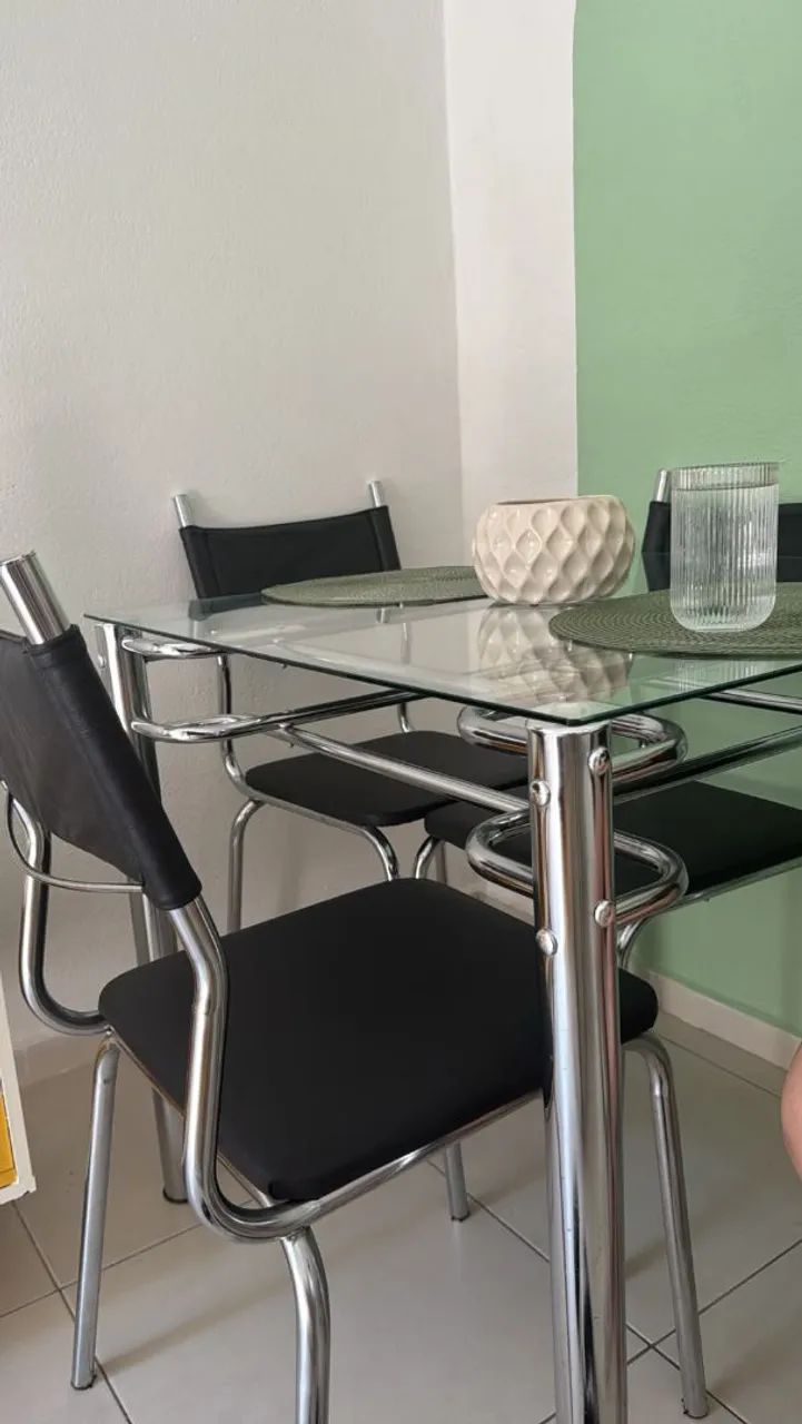 Mesa de inox 4 cadeiras