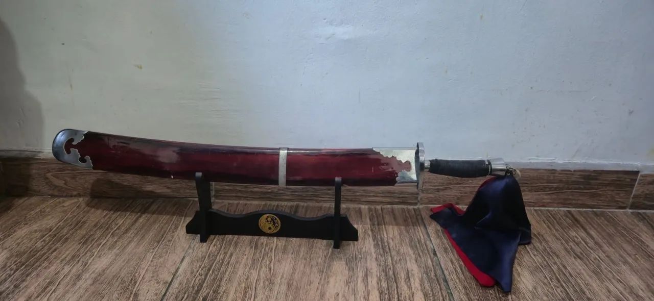 Espada chinesa decorativa com bainha e suporte espadaa decorativa  estilo dao, sem fio 