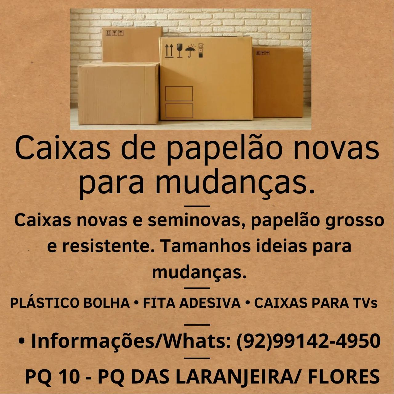 Caixa de papelão mudança