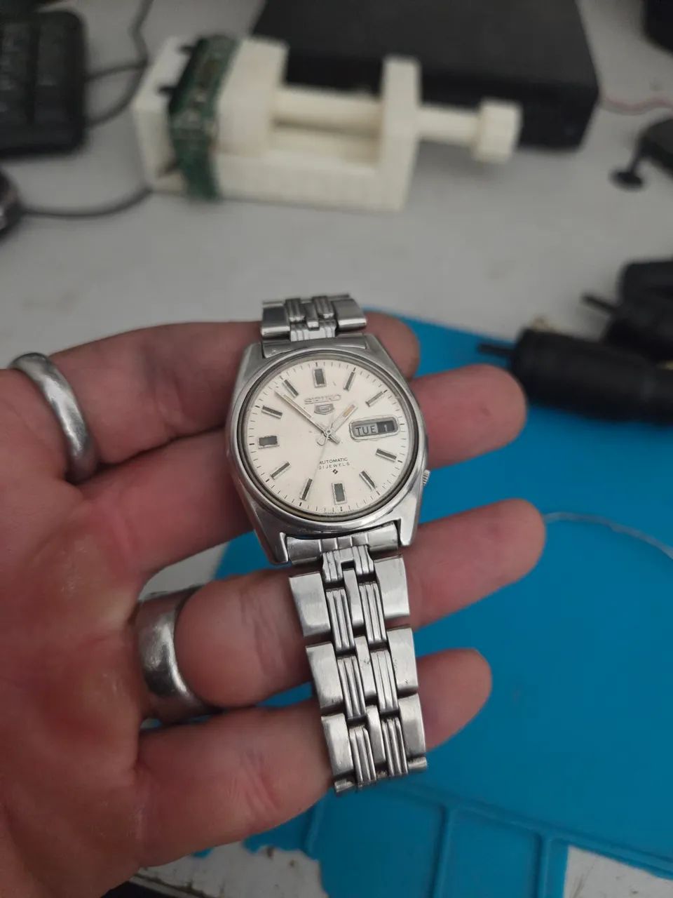 Seiko 5 Branco 6119 1970 - Foto 3