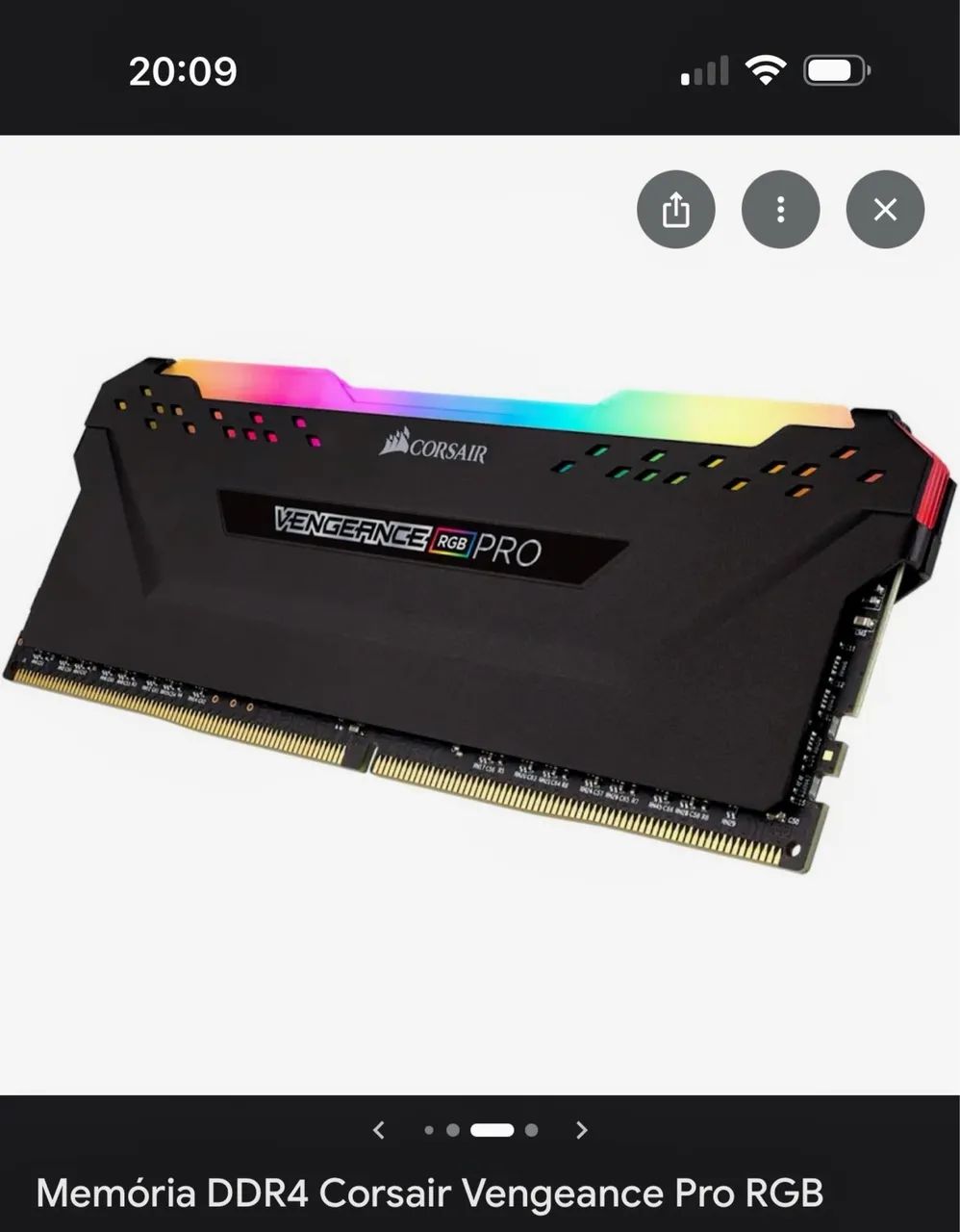 1x32 Memória DDR4 Corsair Vengeance Pro RGB não venha chorar preço não abaixo  só venda 