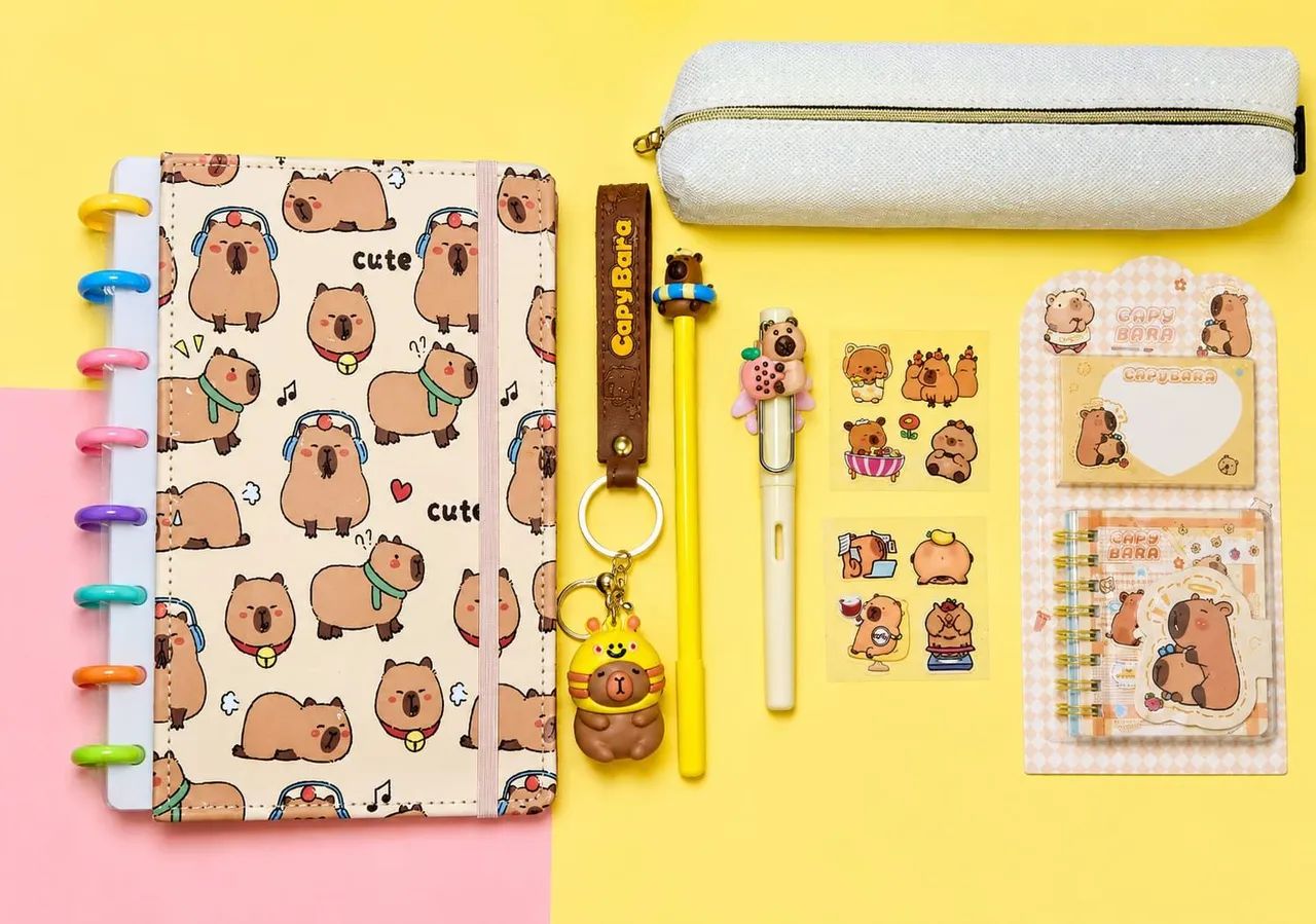 Kit Papelaria Capybara completo