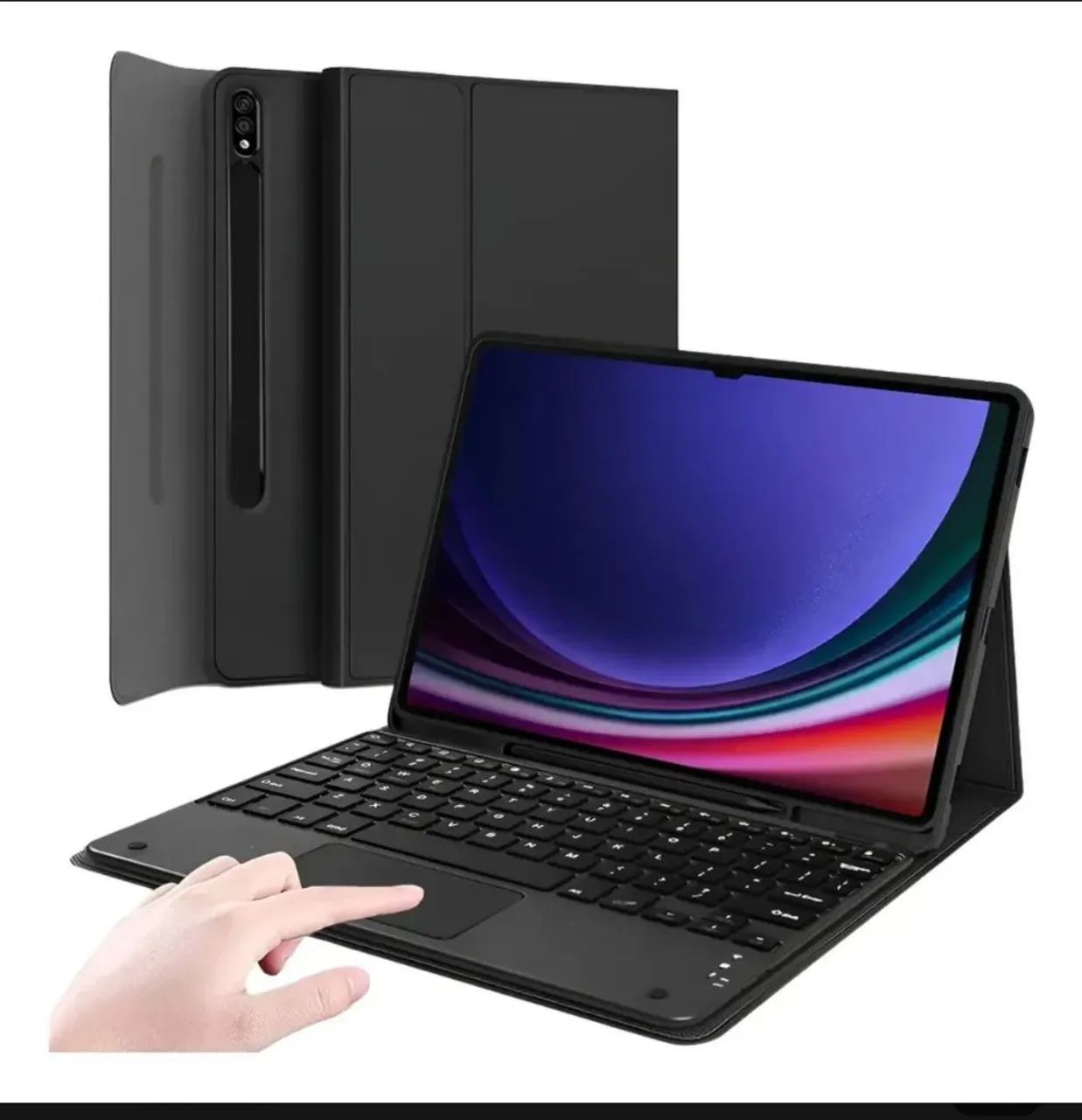 Capa Com Teclado E Touchpad Para Galaxy Tab S9+ /s9 Fe+ 12,4 + um mouse incluso 