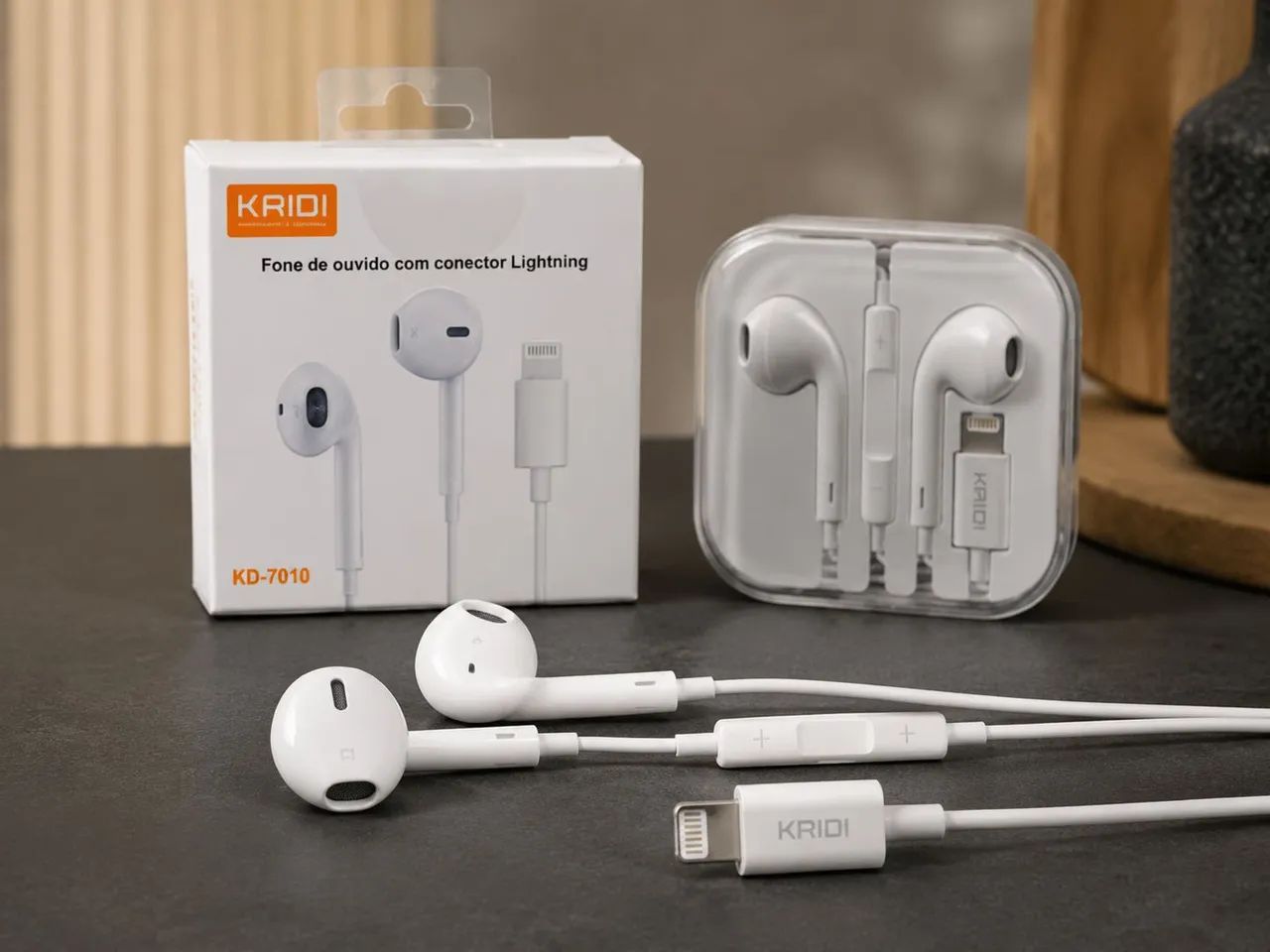 Fone de Ouvido Lightning com Microfone KAIDI KD-7010