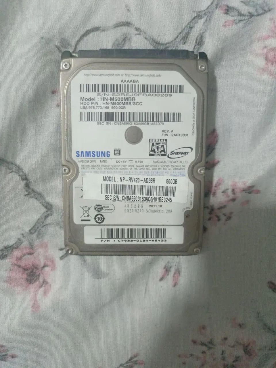 HD de notebook Samsung 