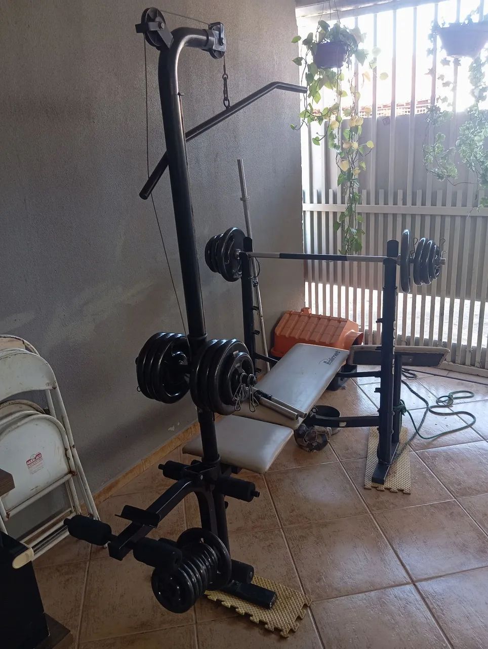 Academia Multifuncional Completa com Barra e Anilhas - Foto 3