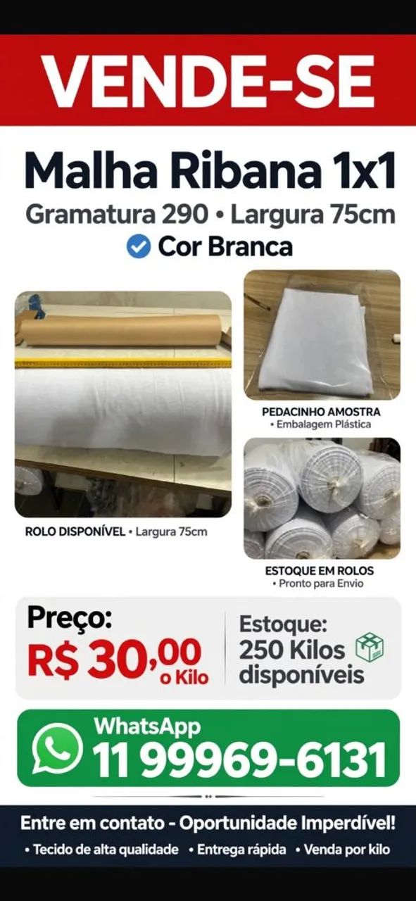 Lote de tecido Ribana (250kg)