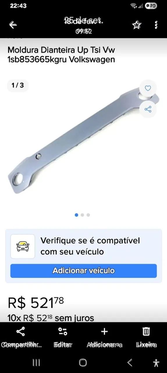 BASE DO PARACHOQUE UP TODO OS MODELOS  - Foto 2