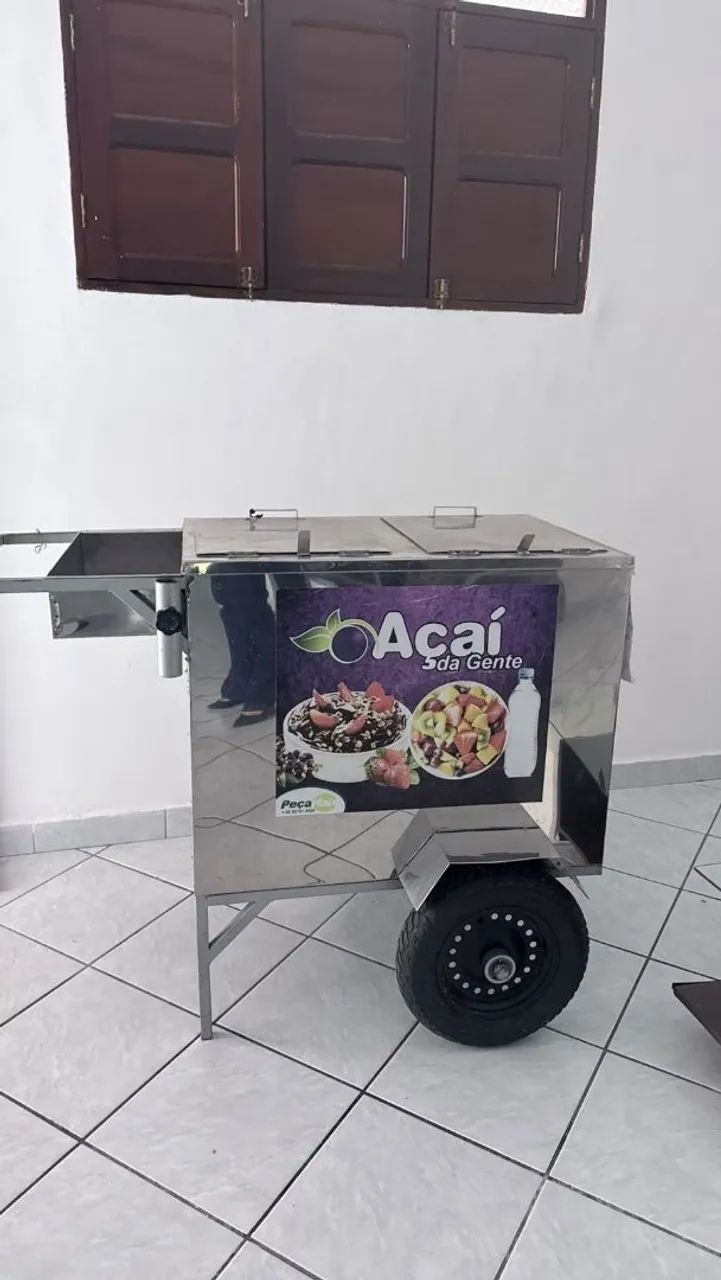 Carrinho para açaí e salada de frutas/2 cubas