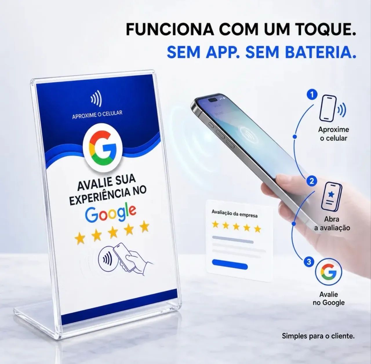 Placa NFC para Avaliação Google - Foto 3