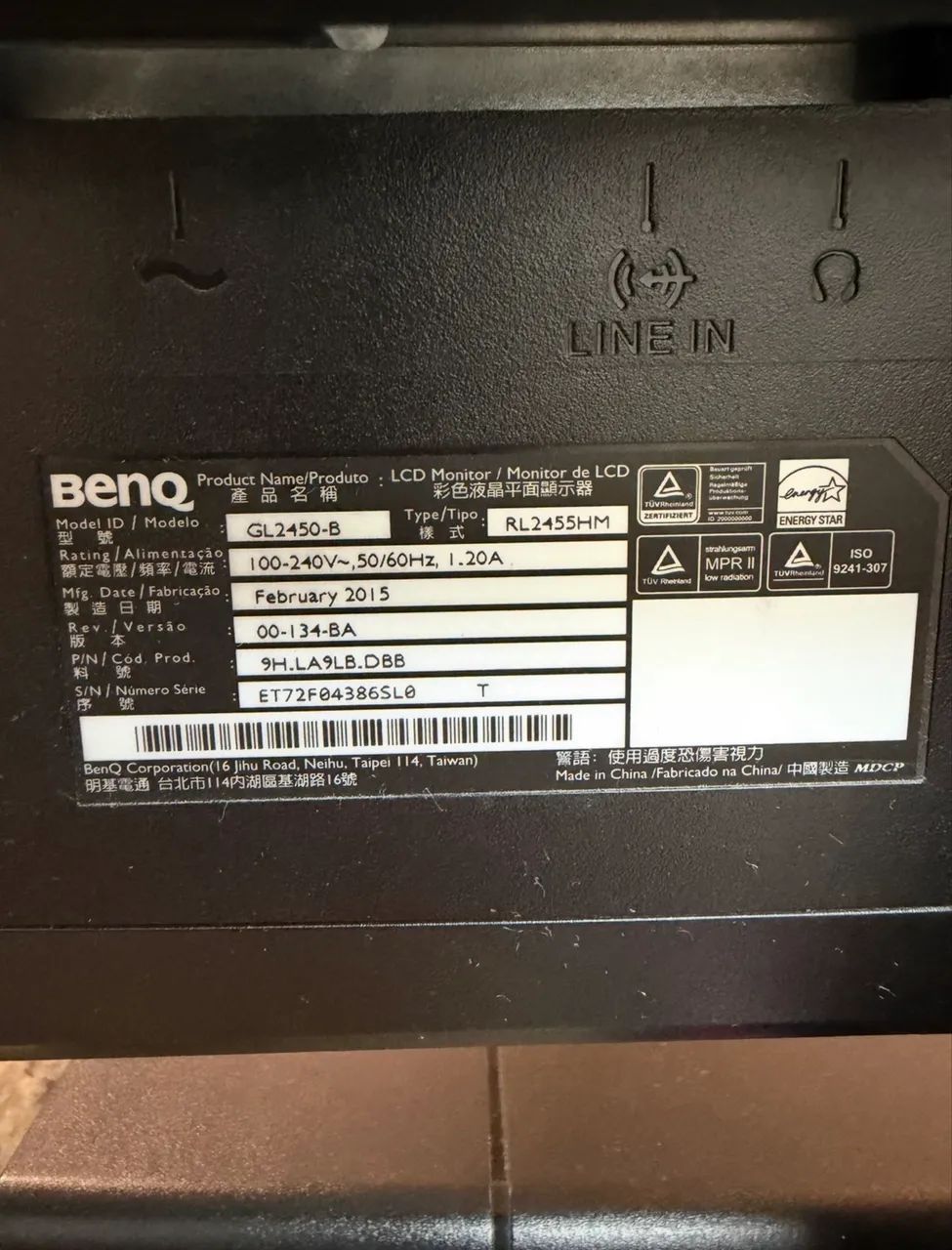 Monitor BenQ RL2455HM em ótimo estado! Full HD 60Hz 1 ms - Foto 4