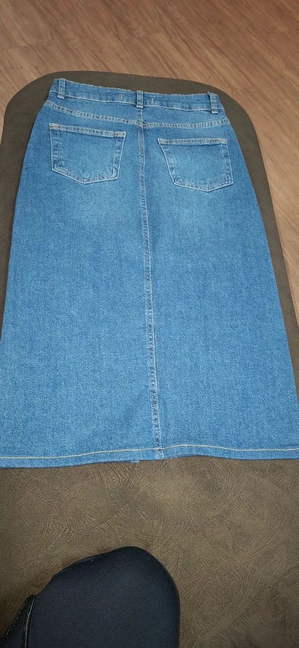 Saia jeans midi - Foto 2