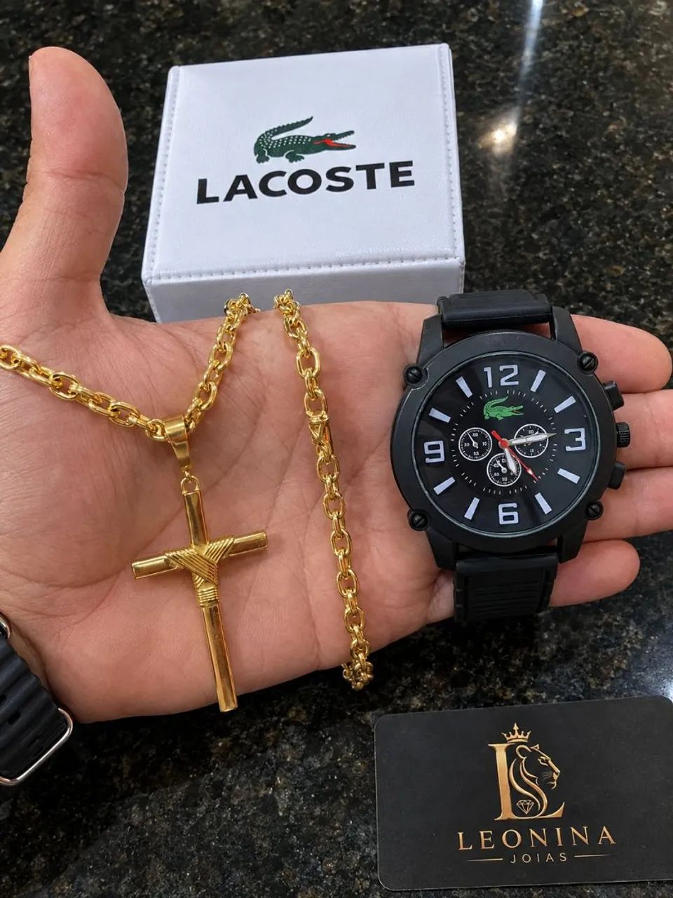 Moeda antiga + relógio lacoste 