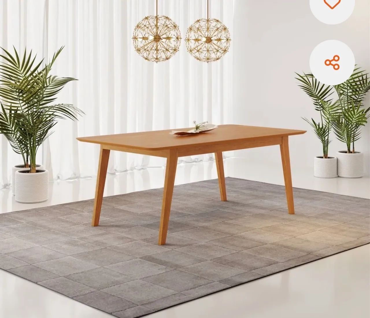 Mesa de Jantar Madeira Maciça Retangular 6 Lugares Elegance Marrom/Cinamomo - Foto 2