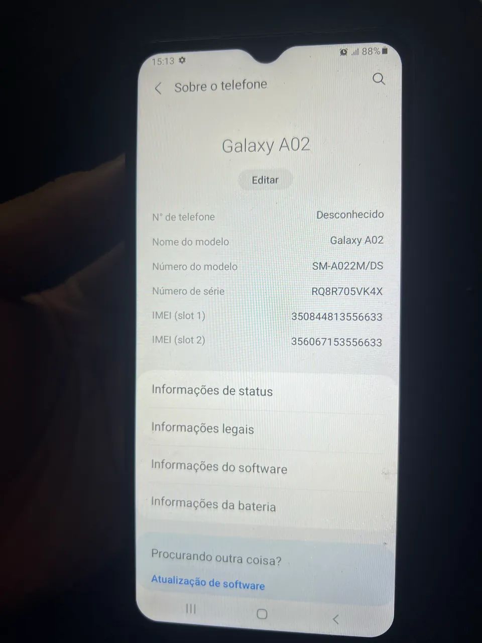 Samsung galáxia A02 usado 