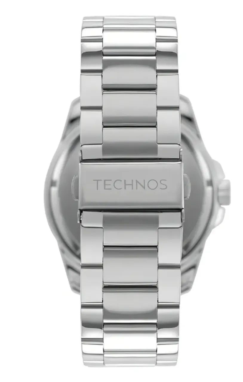  Kit Technos Masculino Militar Prata - 2115myq/k1k Bisel Branco Kit Technos Masculino Mili - Foto 2
