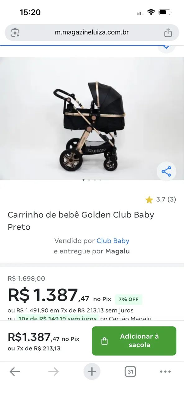 Carrinho clube baby  - Foto 5