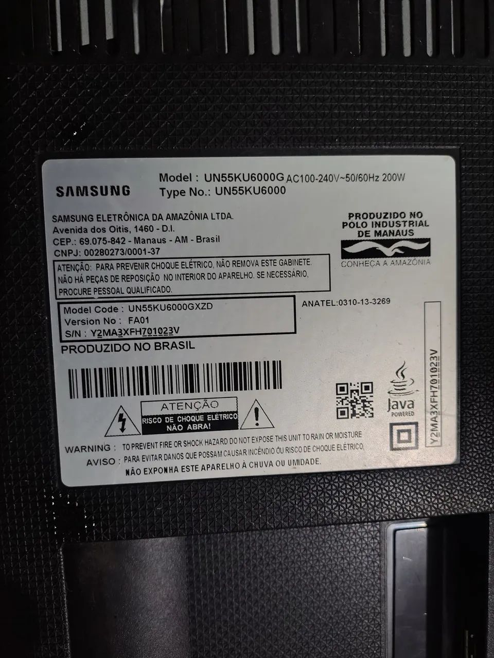 Vendo TV Samsung 55 polegadas com defeito na tela está com curto  - Foto 4