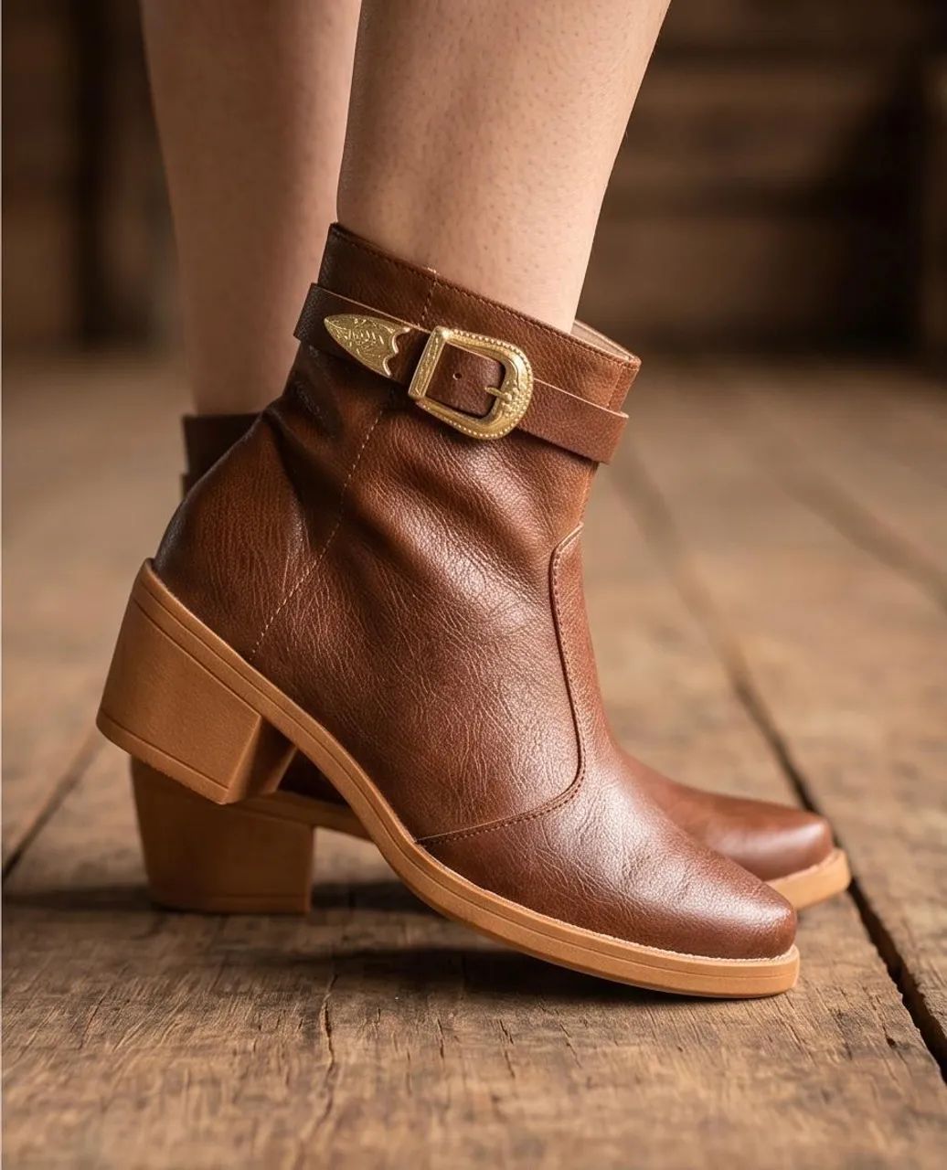 Bota feminina Couro